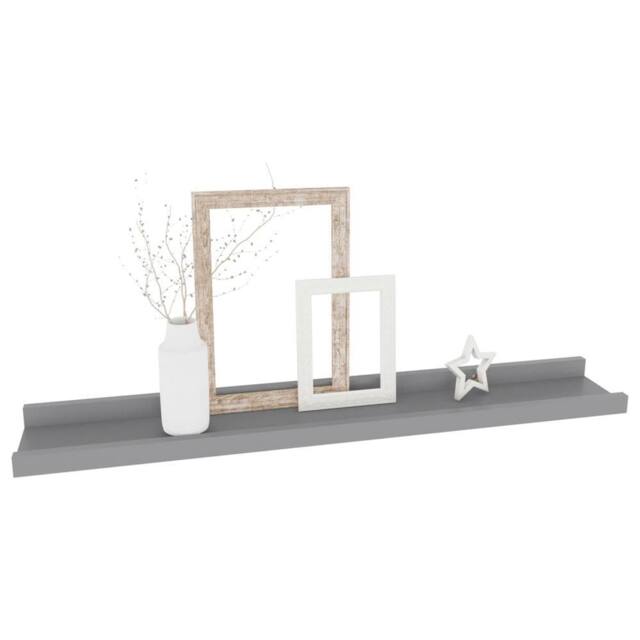 Berkfield Home Decorative Wall Shelves 4 pcs Grey 60x9x3 cm - Size: 60 x 9 x 3 cm - image 1
