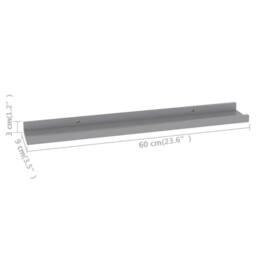 Berkfield Home Decorative Wall Shelves 4 pcs Grey 60x9x3 cm - Size: 60 x 9 x 3 cm - thumbnail 9