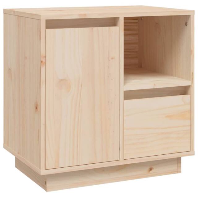 Berkfield Home Bedside Cabinet 50x34x50 cm Solid Wood Pine in Light Tan - Size: 50 x 34 x 50 cm - image 1