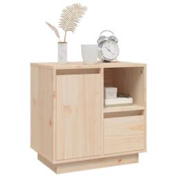 Berkfield Home Bedside Cabinet 50x34x50 cm Solid Wood Pine in Light Tan - Size: 50 x 34 x 50 cm - thumbnail 4