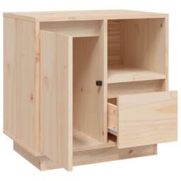 Berkfield Home Bedside Cabinet 50x34x50 cm Solid Wood Pine in Light Tan - Size: 50 x 34 x 50 cm - thumbnail 8