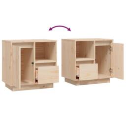 Berkfield Home Bedside Cabinet 50x34x50 cm Solid Wood Pine in Light Tan - Size: 50 x 34 x 50 cm - thumbnail 9