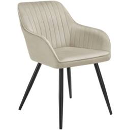 tectake Dining Chair Marilyn Per Piece - Cream/Black in Cream - Size: 1 Pack - thumbnail 1