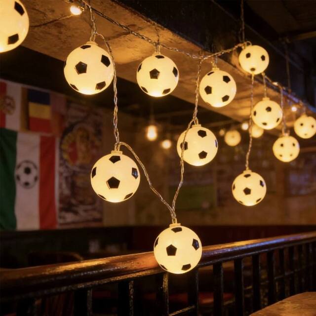 FLAVORA LED Football Light String Solar Outdoor in White - image 1