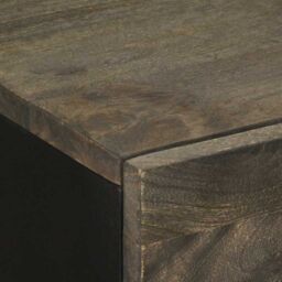 Berkfield Home Sideboards 2 pcs Black 60x33x75 cm Solid Wood Mango - Size: 60 x 33 x 75 cm - thumbnail 7