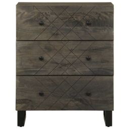 Berkfield Home Sideboards 2 pcs Black 60x33x75 cm Solid Wood Mango - Size: 60 x 33 x 75 cm - thumbnail 4