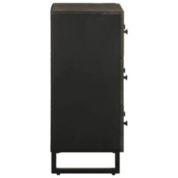 Berkfield Home Sideboards 2 pcs Black 60x33x75 cm Solid Wood Mango - Size: 60 x 33 x 75 cm - thumbnail 5