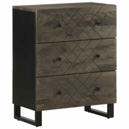 Berkfield Home Sideboards 2 pcs Black 60x33x75 cm Solid Wood Mango - Size: 60 x 33 x 75 cm - thumbnail 2