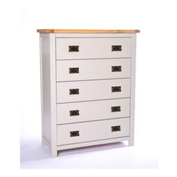 Cabinet Bits Argenta 5 Drawer Chest of Drawers Bras Drop Handle in Light Grey - thumbnail 2
