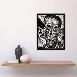 Artery8 Head of Van de Velde Ernst Ludwig Kirchner Framed Wall Art Print in White - Size: A3 - thumbnail 2