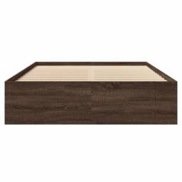 Berkfield Home Bed Frame without Mattress Brown Oak 120x200 cm Engineered Wood - Size: Small Double - thumbnail 5