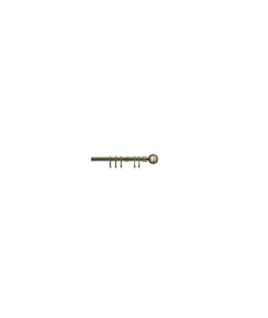 New Edge Blinds 16-19mm Serrated Ball Metal Curtain Pole Set - Antique Brass in Bronze - Size: 150 cm - 280 cm - image 1