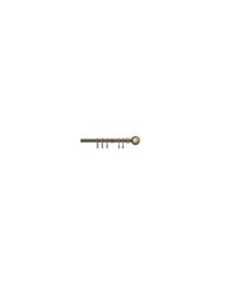 New Edge Blinds 16-19mm Serrated Ball Metal Curtain Pole Set - Antique Brass in Bronze - Size: 150 cm - 280 cm - thumbnail 1