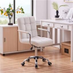 KORVIXA White Leather Executive Computer Chair - Size: 100 cm x 100 cm - thumbnail 4