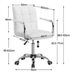 KORVIXA White Leather Executive Computer Chair - Size: 100 cm x 100 cm - thumbnail 2