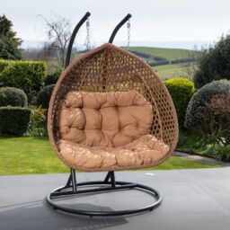 Artemis Home Henley Double Swing Egg Pod Chair in Brown - thumbnail 2