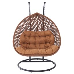 Artemis Home Henley Double Swing Egg Pod Chair in Brown - thumbnail 7