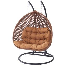 Artemis Home Henley Double Swing Egg Pod Chair in Brown - thumbnail 6