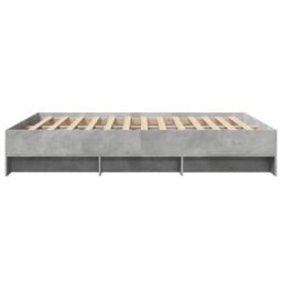 Berkfield Home Bed Frame without Mattress Concrete Grey 160x200cm Engineered Wood - Size: 160x200 cm - thumbnail 6