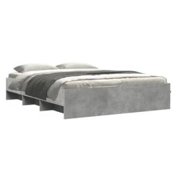 Berkfield Home Bed Frame without Mattress Concrete Grey 160x200cm Engineered Wood - Size: 160x200 cm - thumbnail 3