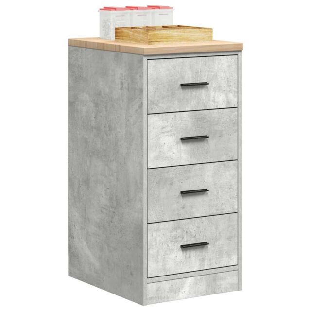 Berkfield Home Garage Storage Cabinet Concrete Grey 40x51x85 cm Solid Wood Pine - Size: 40 x 51 x 85 cm - image 1
