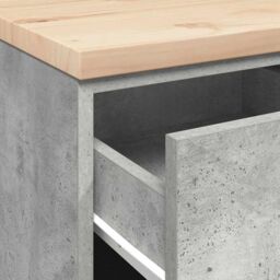 Berkfield Home Garage Storage Cabinet Concrete Grey 40x51x85 cm Solid Wood Pine - Size: 40 x 51 x 85 cm - thumbnail 9