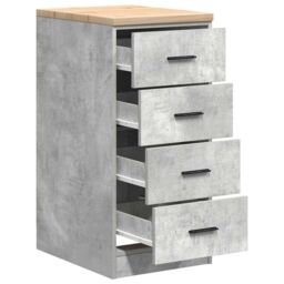 Berkfield Home Garage Storage Cabinet Concrete Grey 40x51x85 cm Solid Wood Pine - Size: 40 x 51 x 85 cm - thumbnail 5