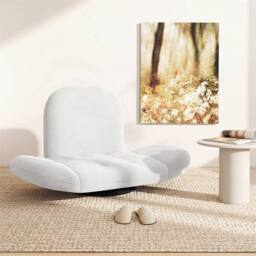 Kelvenix Swivel Floor Chair Folding Gaming Chair in White - Size: 0.6m2 - thumbnail 3