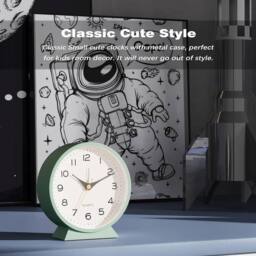 "NESTLUNE 4.5"" Green Silent Bedside Alarm Clock Non Ticking Bedroom - Size: 100 cm x 15 cm" - thumbnail 6