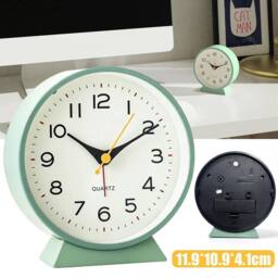 "NESTLUNE 4.5"" Green Silent Bedside Alarm Clock Non Ticking Bedroom - Size: 100 cm x 15 cm" - thumbnail 2