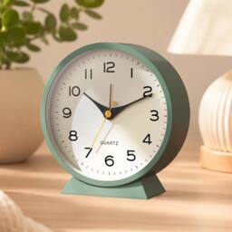 "NESTLUNE 4.5"" Green Silent Bedside Alarm Clock Non Ticking Bedroom - Size: 100 cm x 15 cm" - thumbnail 1