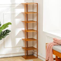 Living and Home 7 Tiers Bamboo Shoe Rack Entryway Hallway Shoe Storage Shelf in Brown - thumbnail 9
