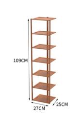 Living and Home 7 Tiers Bamboo Shoe Rack Entryway Hallway Shoe Storage Shelf in Brown - thumbnail 6