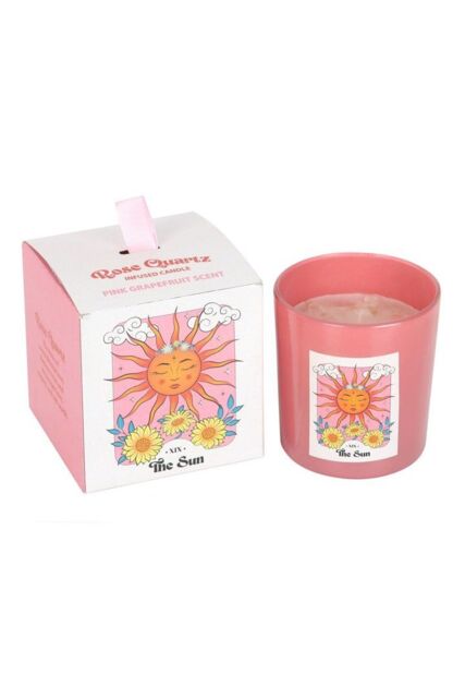 KDMD The Sun Rose Quartz Crystal Chip Candle in Pink - image 1