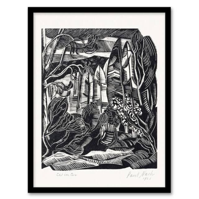 "Artery8 Winter in Hampden Black White Landscape Nash Framed Wall Art Print - Size: W12"" x H16""" - image 1