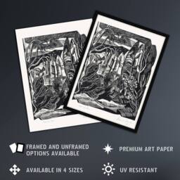 "Artery8 Winter in Hampden Black White Landscape Nash Framed Wall Art Print - Size: W12"" x H16""" - thumbnail 2