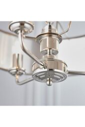 Netlighting Highclere Cylindrical Pendant Light Bright Nickel Plate Charcoal Fabric in Grey - thumbnail 5