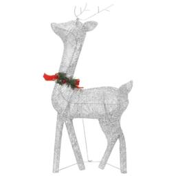 Berkfield Home Christmas Reindeer Family 270x7x90 cm Silver Cold White Mesh - Size: 270 x 7 x 90 cm - thumbnail 5