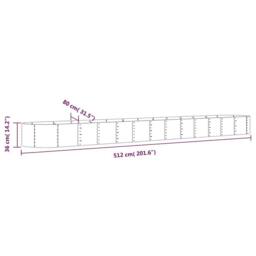 Berkfield Home Garden Raised Bed Powder-coated Steel 512x80x36 cm Anthracite in Dark Grey - Size: 512 x 80 x 36 cm - thumbnail 6
