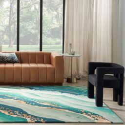 The Rug Shop UK Green Handmade Luxurious Easy to clean Abstract Area Rug - Size: 114 cm x 170 cm - thumbnail 7