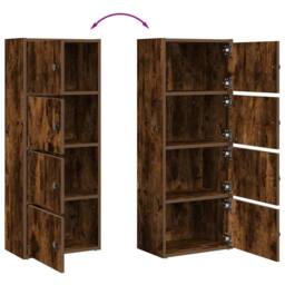 Berkfield Home Bookcase Smoked Oak 40x24x102 cm Engineered Wood in Brown - Size: 40 x 24 x 102 cm - thumbnail 8