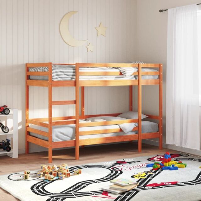 Berkfield Home Bunk Bed without Mattress Wax Brown 90x190 cm Single Solid Wood Pine - image 1