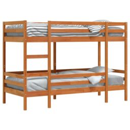Berkfield Home Bunk Bed without Mattress Wax Brown 90x190 cm Single Solid Wood Pine - thumbnail 4
