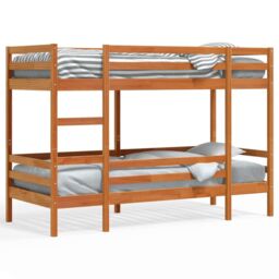 Berkfield Home Bunk Bed without Mattress Wax Brown 90x190 cm Single Solid Wood Pine - thumbnail 2