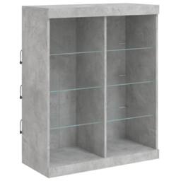 Berkfield Home Sideboard with LED Lights Concrete Grey 202x37x100 cm - Size: 202 x 37 x 100 cm - thumbnail 9