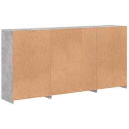 Berkfield Home Sideboard with LED Lights Concrete Grey 202x37x100 cm - Size: 202 x 37 x 100 cm - thumbnail 8