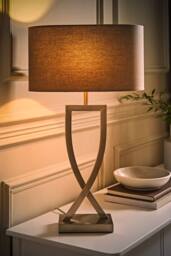 ValueLights Katniss Metal Industrial Tall Table Lamp with Linen Shade & Bulb in Silver - thumbnail 3