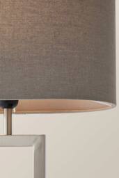 ValueLights Katniss Metal Industrial Tall Table Lamp with Linen Shade & Bulb in Silver - thumbnail 4