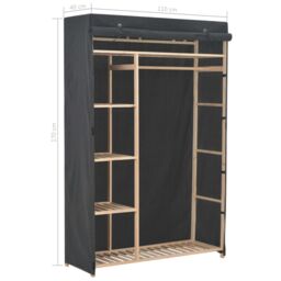Berkfield Home Wardrobe Grey 110x40x170 cm Fabric - Size: 110 x 40 x 170 cm - thumbnail 6