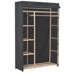 Berkfield Home Wardrobe Grey 110x40x170 cm Fabric - Size: 110 x 40 x 170 cm - thumbnail 1